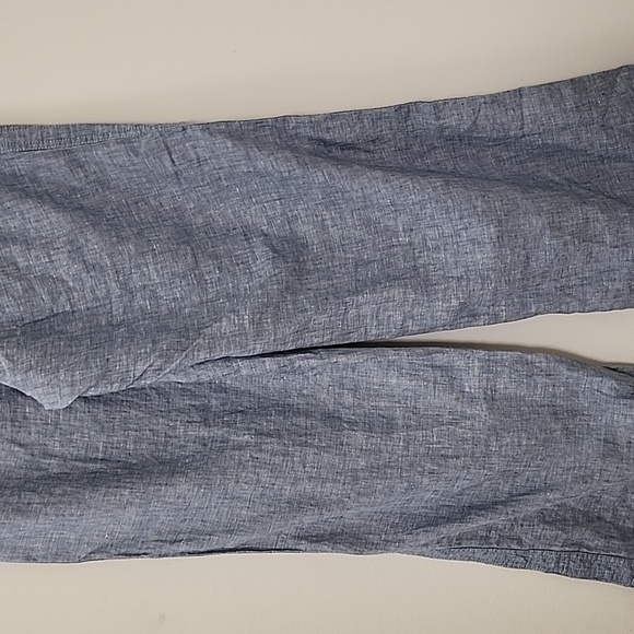 NWT Athleta Cabo 100%  Linen Wide Leg Pants Womens Sz 4 Blue Boho Zipper Pocket - Picture 13 of 16